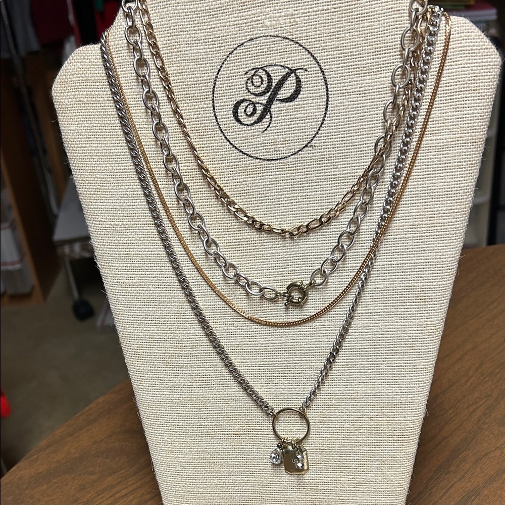 Plunder Multi-Layered Gold and Silver Necklace